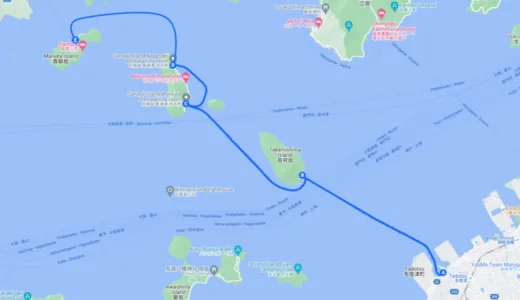 多度津-高見島-火浦（狹矢木島）-長崎（狹矢木島）-真鍋島航線